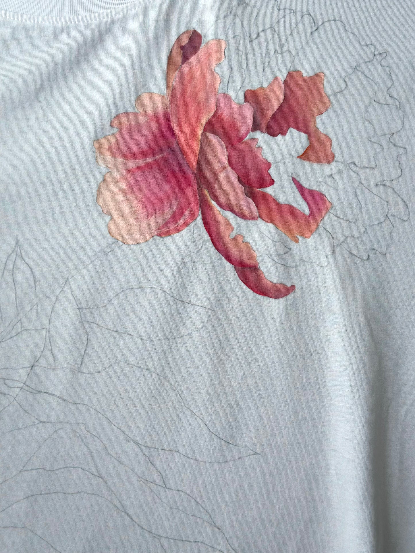 "Peony" - Hand Painted Tee