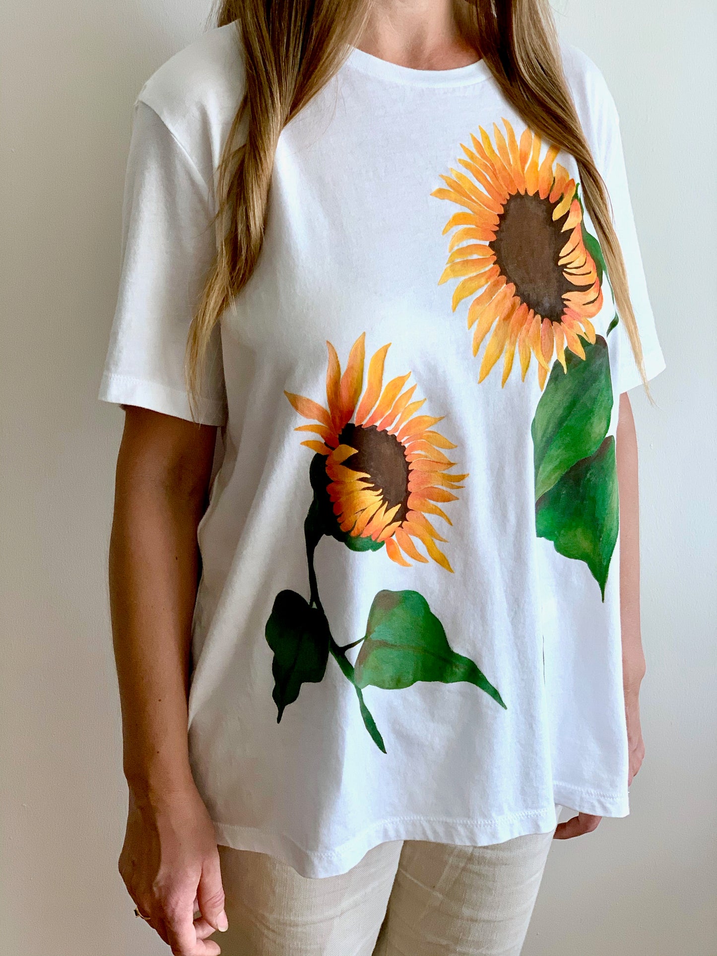 "Sunflowers" - Hand Painted On A 100% Cotton T-shirt