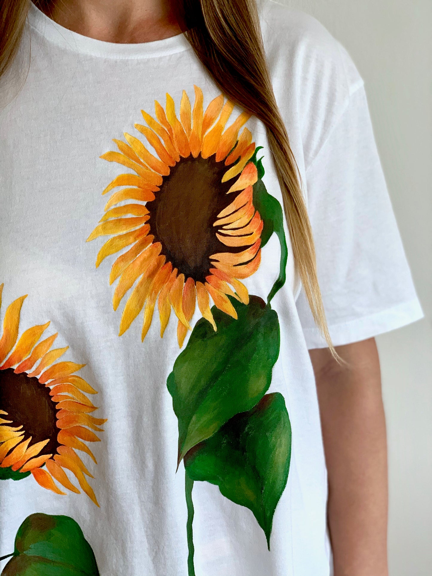 "Sunflowers" - Hand Painted On A 100% Cotton T-shirt