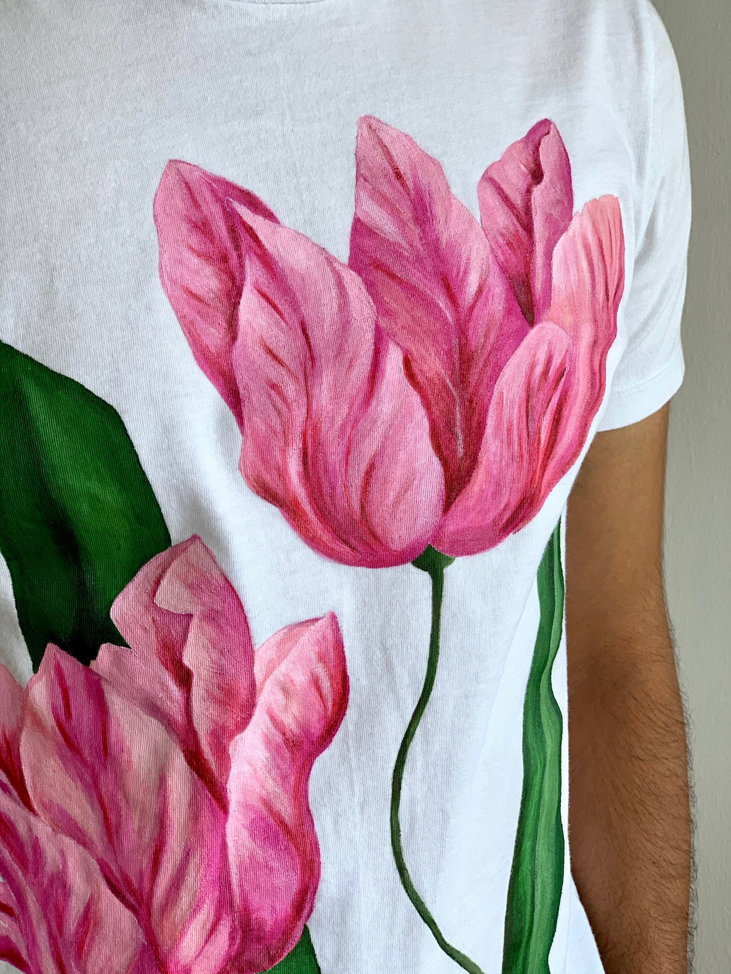 "Tulips" - Hand Painted On A 100% Cotton T-shirt